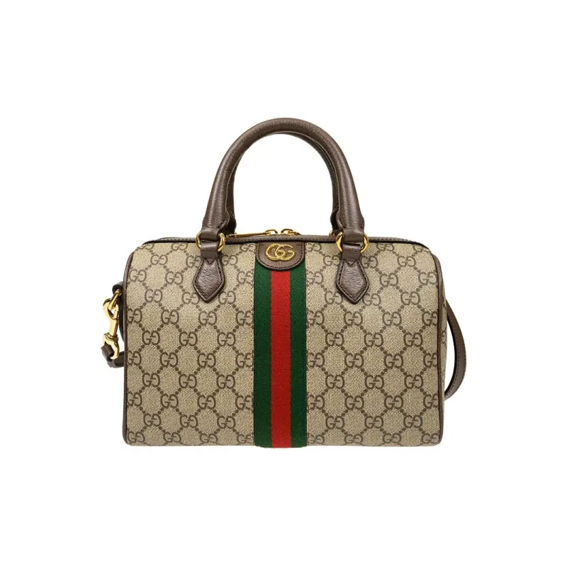 GUCCI Ophidia Canvas With Leather Binding One Shoulder Crossbody Canvas Bag Handbag Small Size Women's Brown-1
