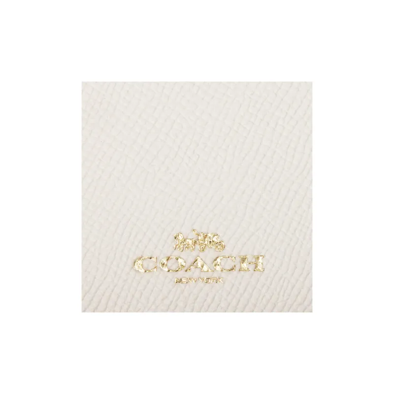 COACH Lanyard PVC Leather Card Holder Regular Women's White-3