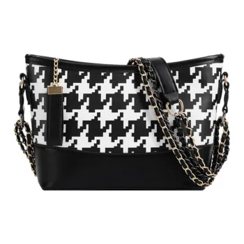 JANE KLAIN Synthetic Leather Crossbody Bag Shoulder Bag Unisex Houndstooth/Zebra Print/Leopard Print