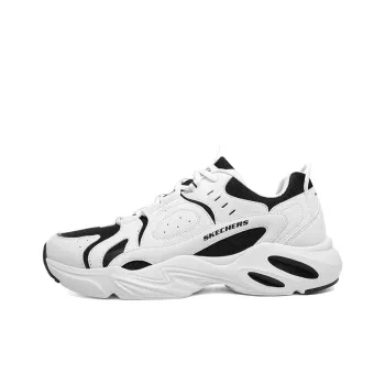 Skechers Cushioning Anti Slip And Wear Resistant Height Increasing Low Top Chunky Sneakers Men's White Black