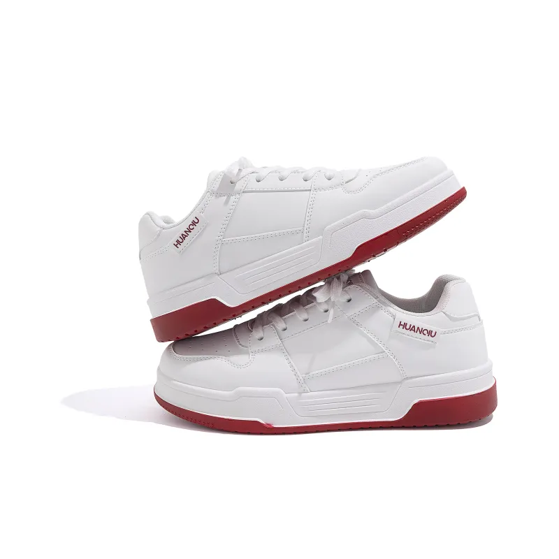 HUANQIU Year Of The Snake Limited, Breathable Air Force 1 Height Increasing Low Top Skateboard Shoes Men's White-2