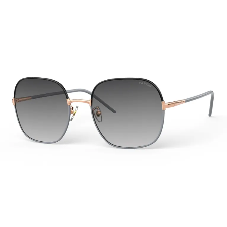 PARZIN Square Sunglasses Unisex White Tea Brown-8