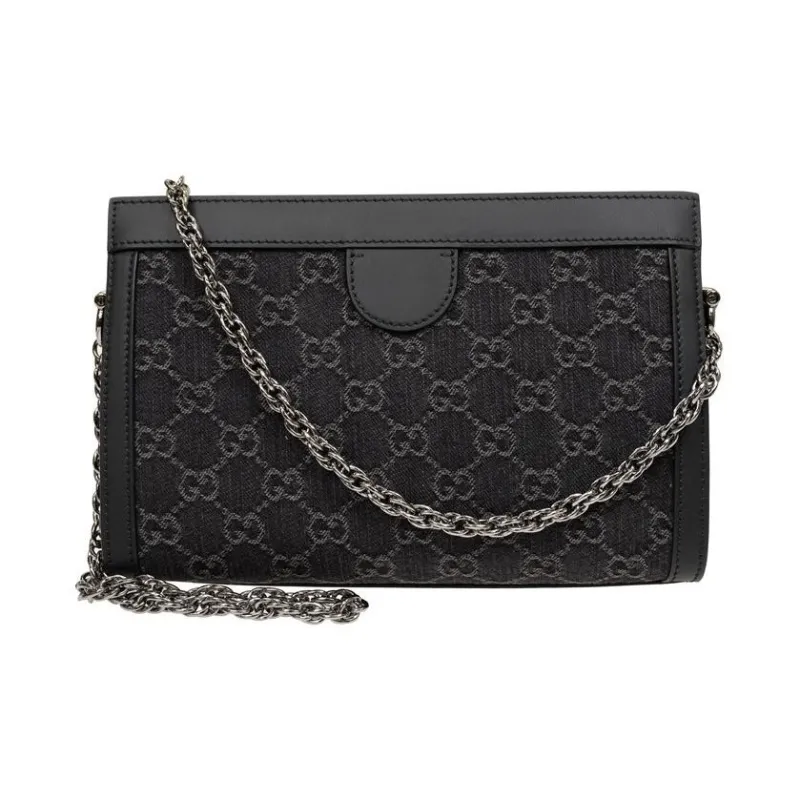GUCCI Ophidia Denim Crossbody Bag Shoulder Bag Women's Black & Gray-5