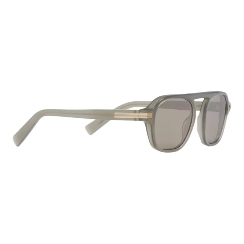 Zegna Acetate Irregular Shape Sunglasses Men's Gray-1