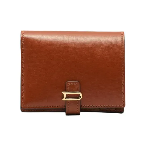 Delvau Opera Calf Grain Calfskin Wallet Women's Brown
