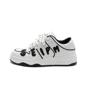 Seattle Palm x JWVR Anti-Slip Wear-Resistant Low-Top Skateboard Shoes Unisex White Black