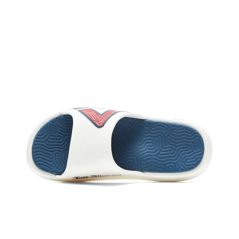 PEAK Slide Slippers Women's Beige White Navy Blue-3