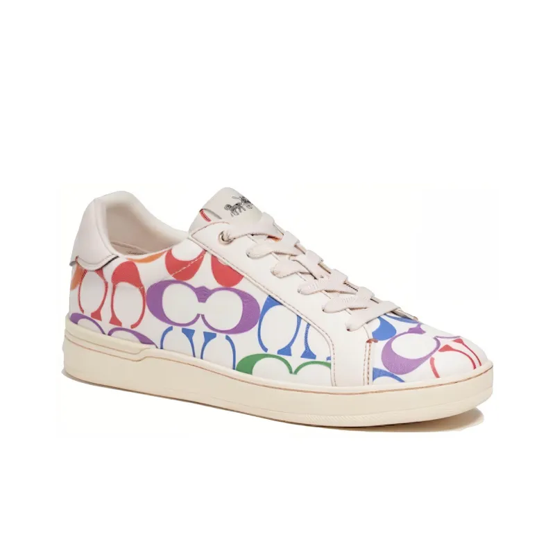 COACH Clip Slip Resistant Low Top Skateboard Shoes Women's White-3