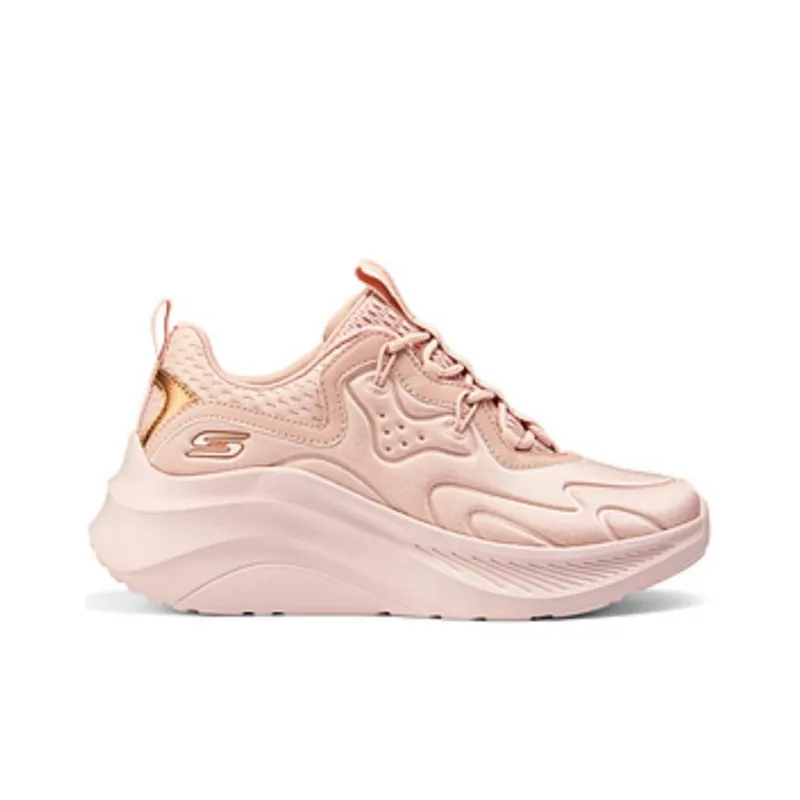 Skechers Cushioned Slip Resistant Height Increasing Low Top Casual Shoes Women's Nude Pink-1