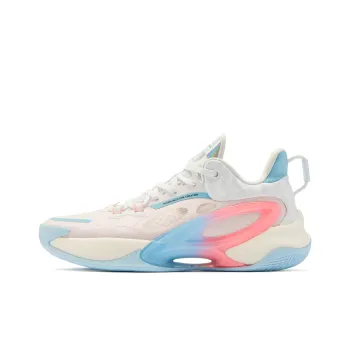 QIAODAN Dawn Basketball Shoes Men Low Top Jordan White Waterdrop Blue