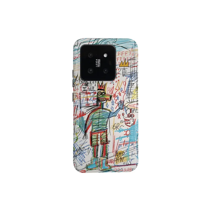 Keshami PC Material Fully Enclosed Impact Resistant Matte Crown Graffiti Phone Cases Suitable For Xiaomi 14/14pro-1