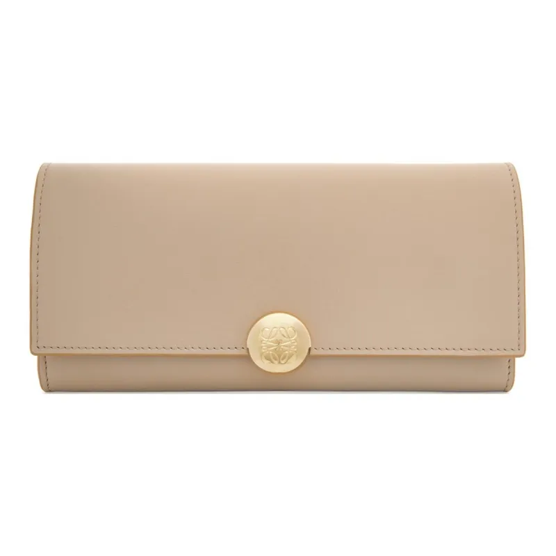 LOEWE Shiny Nappa Calfskin Wallet Women's Sand-0