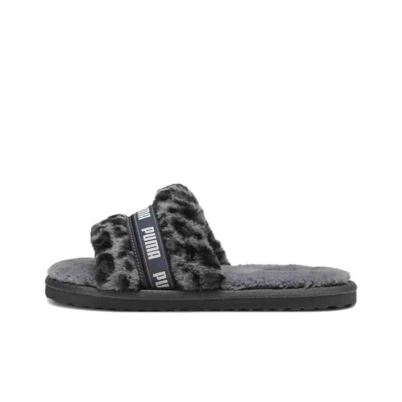 Puma Women's Fluff Slide 'I Am The Drama - Grey Leopard'-0