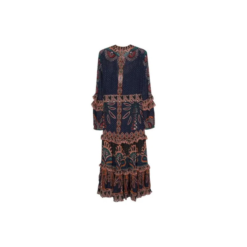FARM RIO SS24 Long-Sleeved Dresses Women's Multicolor-1