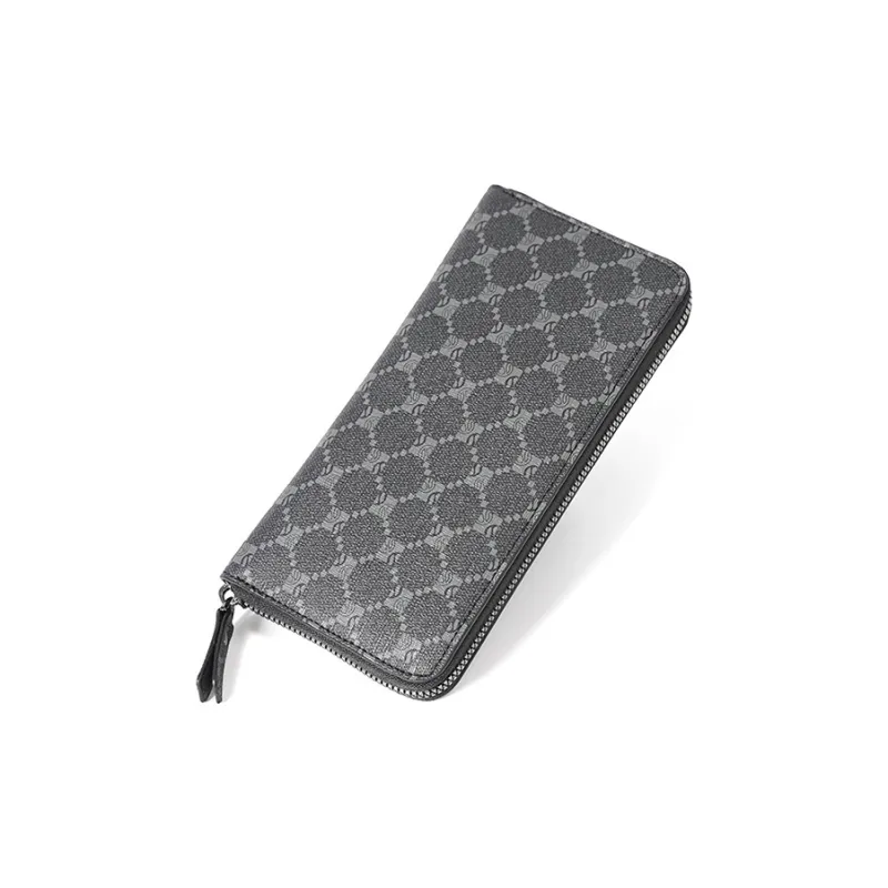 CARTELO PVC Clutch Wallet, Card Holder, Wallet Regular Men's Pattern Black/Gray/Khaki-0