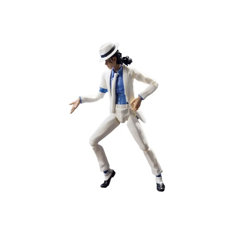BANDAI SHF Michael Jackson 'Crime Master' 'Moonwalk' Action Figure 14cm With Base Scale Figures-3