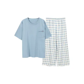 The Story Of The Flower Season Pajama Set Women's Light Blue