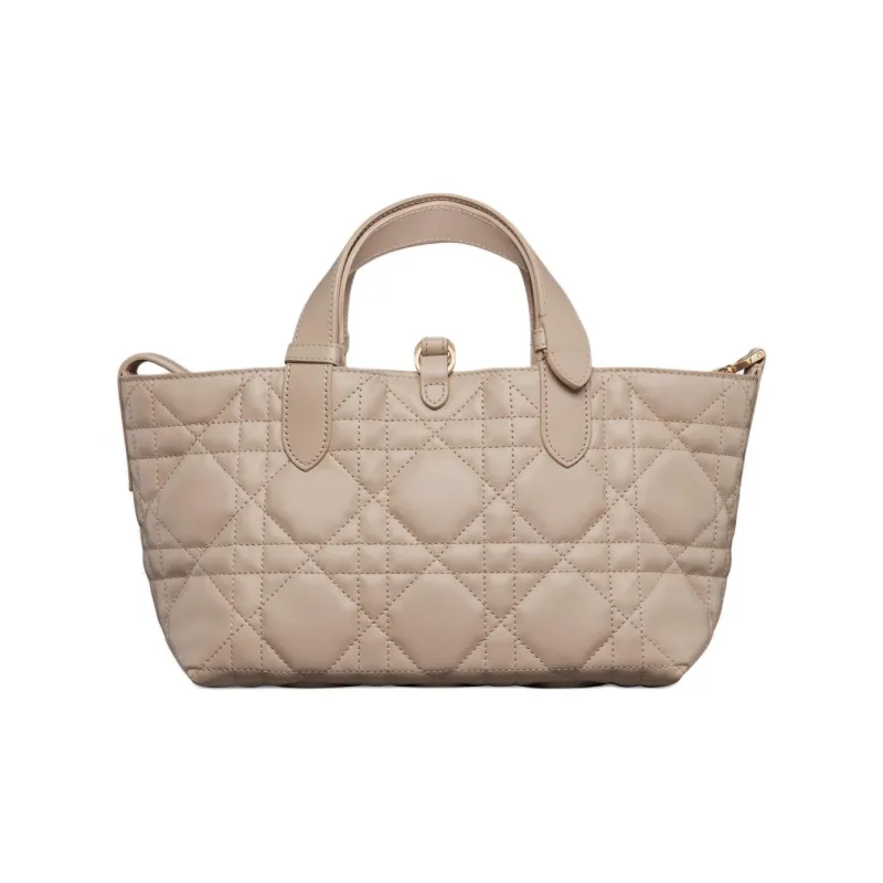 DIOR Wicker Pattern Cow Leather One Shoulder Handbag Small Size Women's Rouge Beige-1