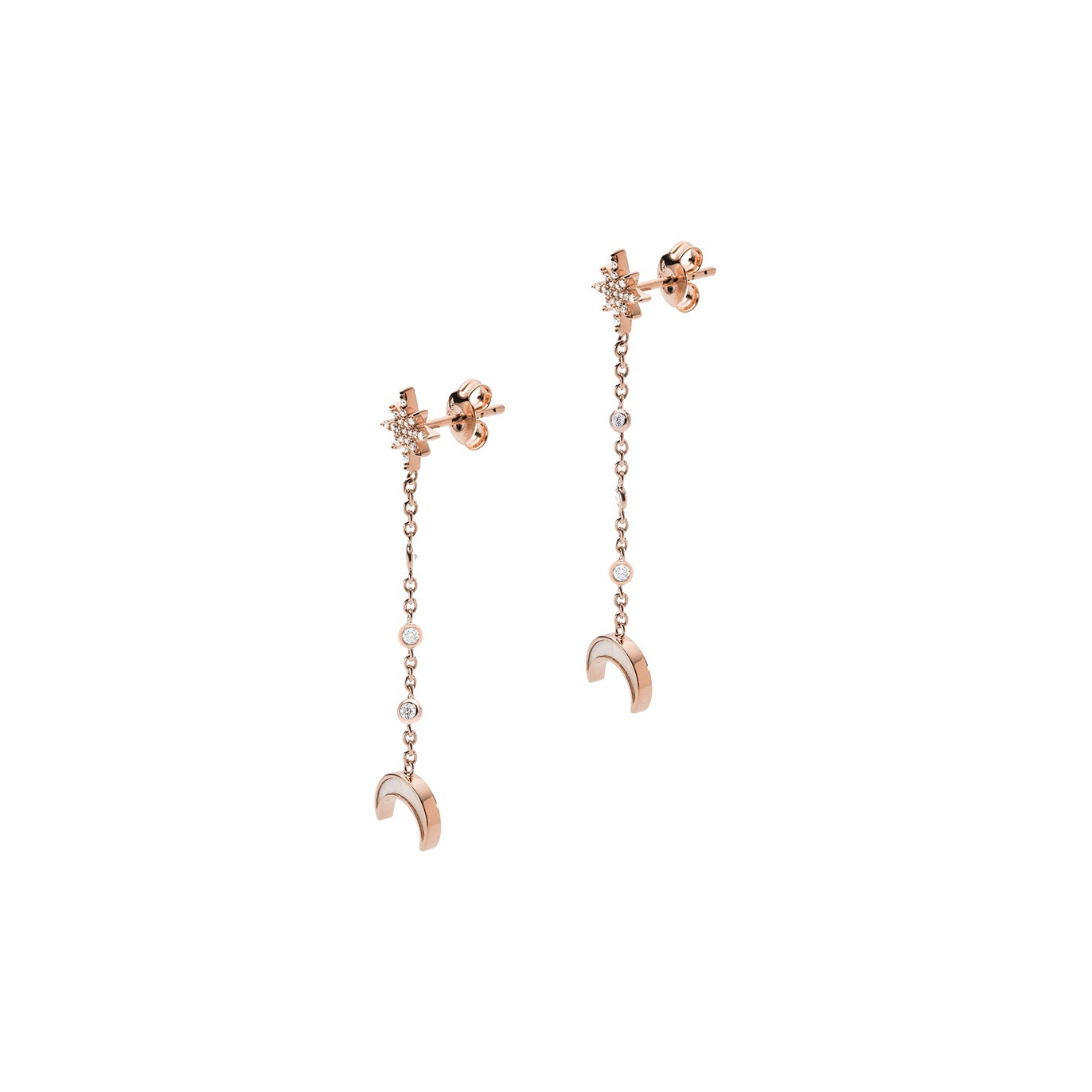 Regenerated silk scarf moon earrings - Marine Serre - Women