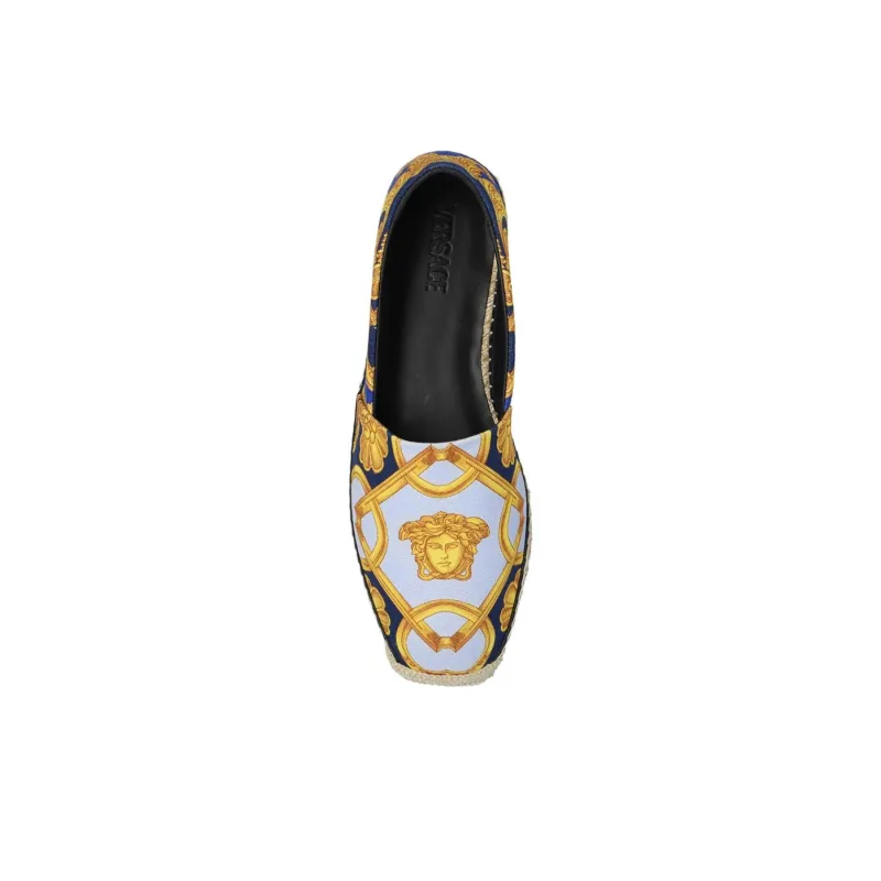 VERSACE Men's Casual Shoes Men's Blue Gold-4