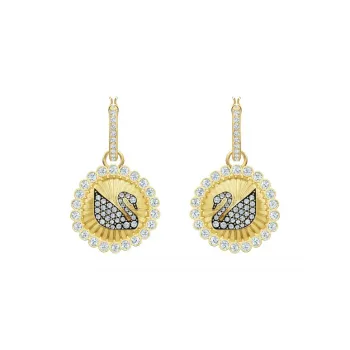 Swarovski Vintage Swan Earrings Women's Gold