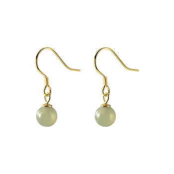 Best Wishes Hetian Jade Earrings Unisex