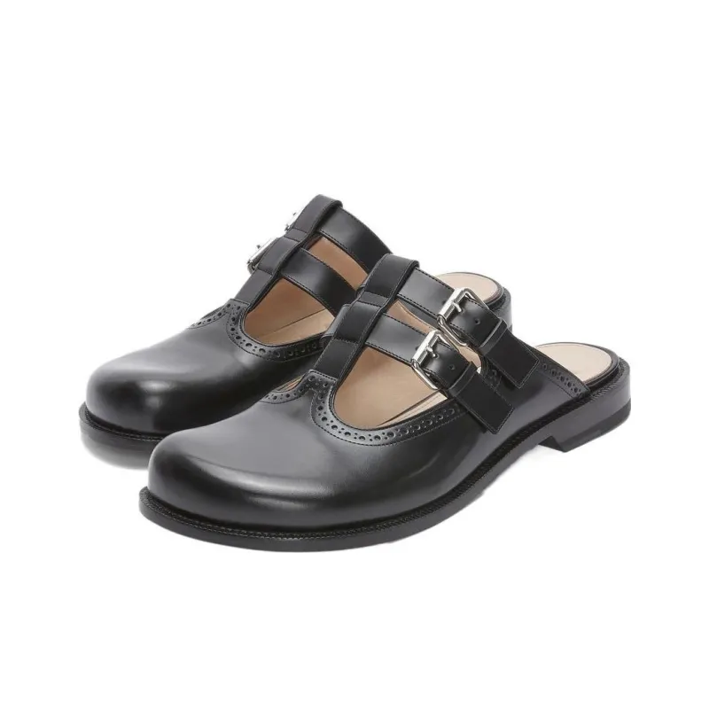 LOEWE Campo Closed Toe Slippers Men's Black-2