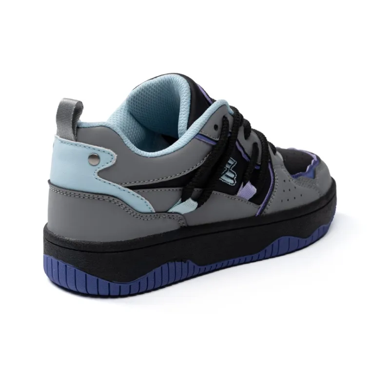 ZHR Slip Resistant Low Top Skateboard Shoes Unisex Gray Black-3