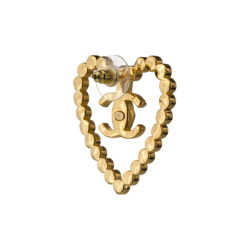 CHANEL Hoop Earrings Women's Gold-4