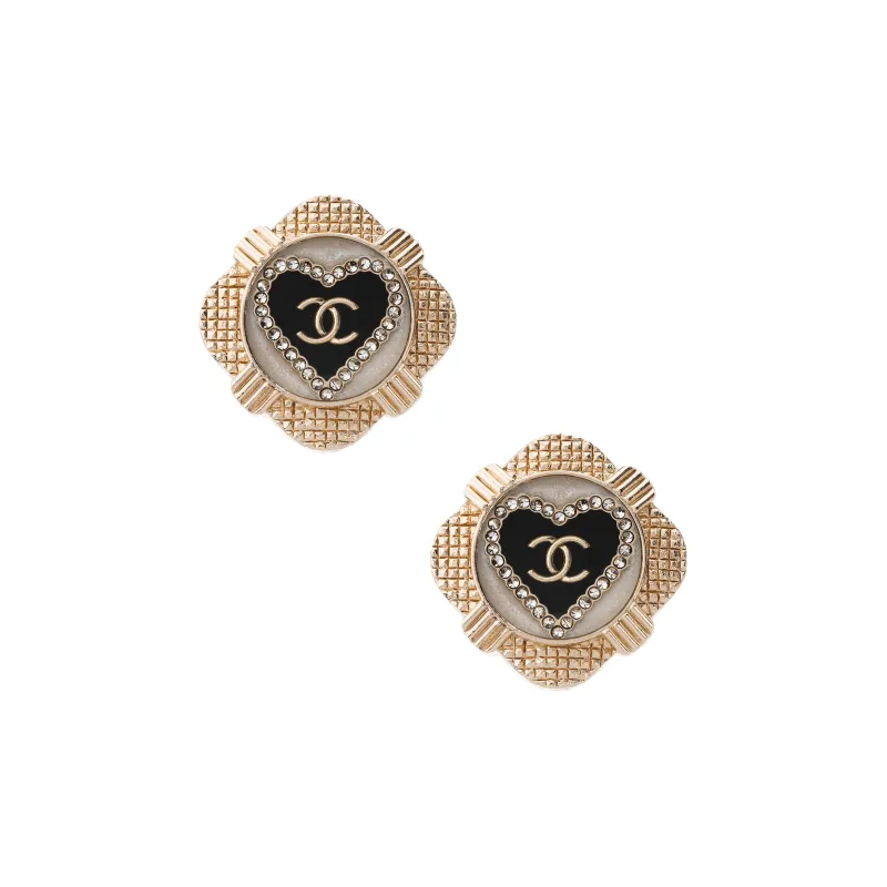 CHANEL Earrings Women's Gold/Black/White-0