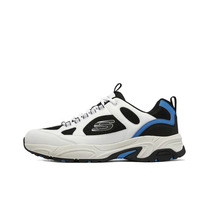 Skechers Cushioning Wear Resistant Low Top Chunky Sneakers Men's White Blue-0
