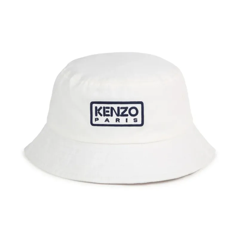 KENZO Kids Logo-embroidered Cotton Bucket Hat-0
