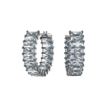 Swarovski Artificial Crystal Earrings Women's Gray