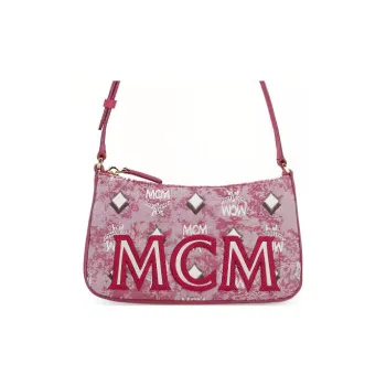 MCM Fabric Shoulder Bag Mini Women's Red