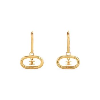 CELINE Triomphe Mobile Earrings In Brass With Gold Finish