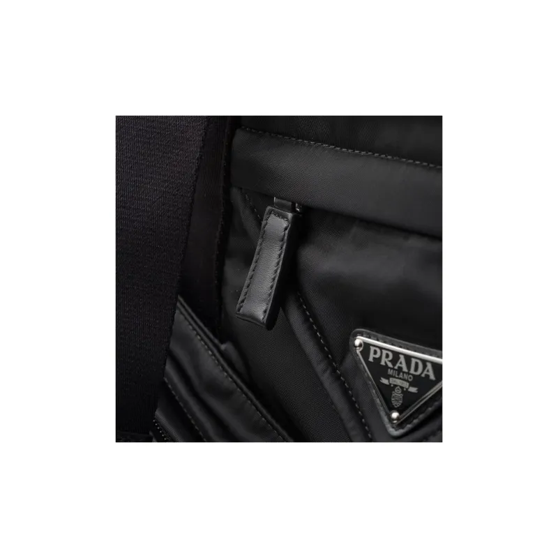 PRADA Nylon And Leather Tote Bag Shopping Bag Shoulder Bag Handbag Women's Black-4