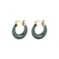 Yue Pan Hoop Earrings[Green Jade Style]