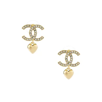 CHANEL Metal Earrings Women's Gold