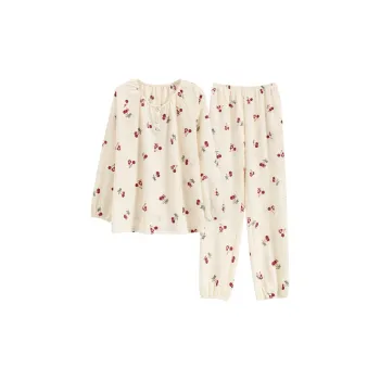 GRACEWELL Pajama Set Women's Champagne Cherry Floral