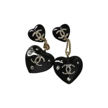 CHANEL Earrings Women's Black