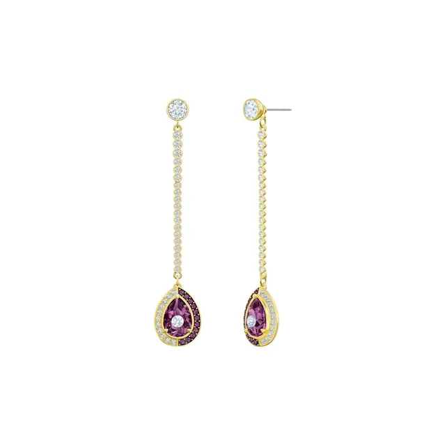 Swarovski Crystal Earrings Women's Purple-2