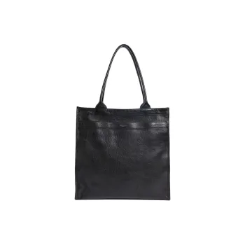 SAINT LAURENT Calfskin Tote Bag, Shopping Bag, Handbag Men's Black