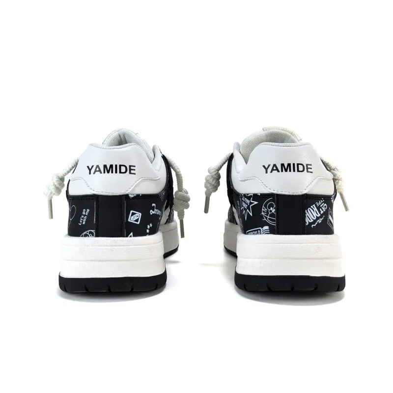 Yamid Slip Resistant, Abrasion Resistant, Breathable Low Top Skateboard Shoes Unisex Mismatched Couple Shoes-27