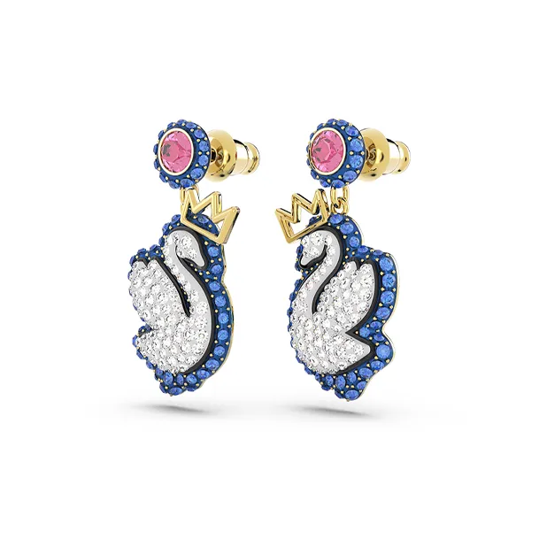 Swarovski Faux Crystal Earrings Women's Blue-1