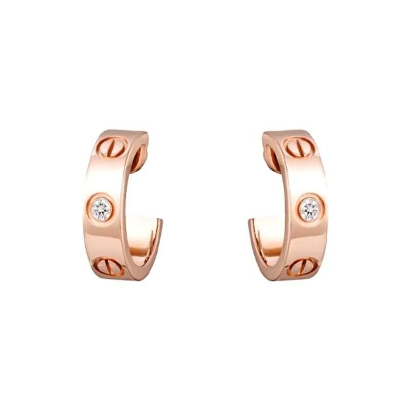 CARTIER LOVE Series 18K Rose Gold Earrings Unisex-0