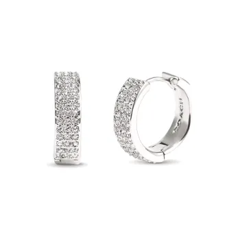 COACH Brass, Glass, Cubic Zirconia Earrings Women's Silver