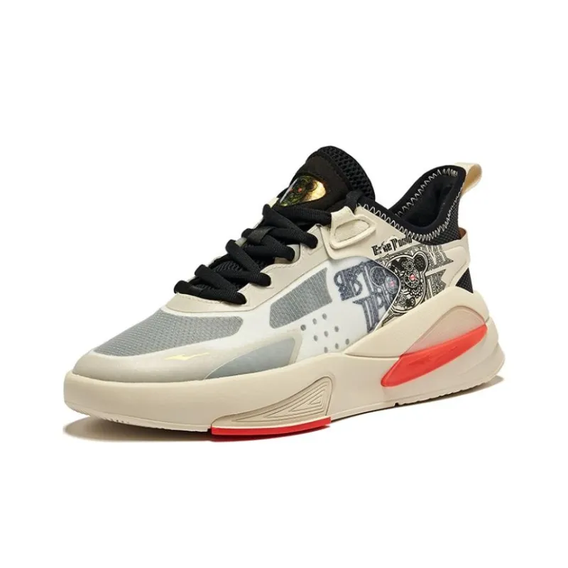 Erke Battery Panda 3.0 Cushioning Wear Resistant Low Top Skateboard Shoes Men's Warm Linen Jet Black-2