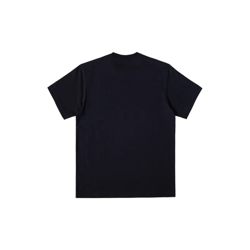 New Era Versatile Breathable Knitted Fabric Short Sleeved Loose Fit T Shirt Trendy Top Black Unisex-1