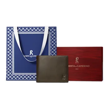 ROBERTA DI CAMERINO Top Grain Cow Leather Wallet Men's Coffee