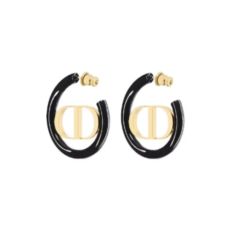 DIOR Metal Earrings Women's Black-2